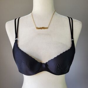 VICTORIA'S SECRET // angels secret embrace floral applique split strap satin bra